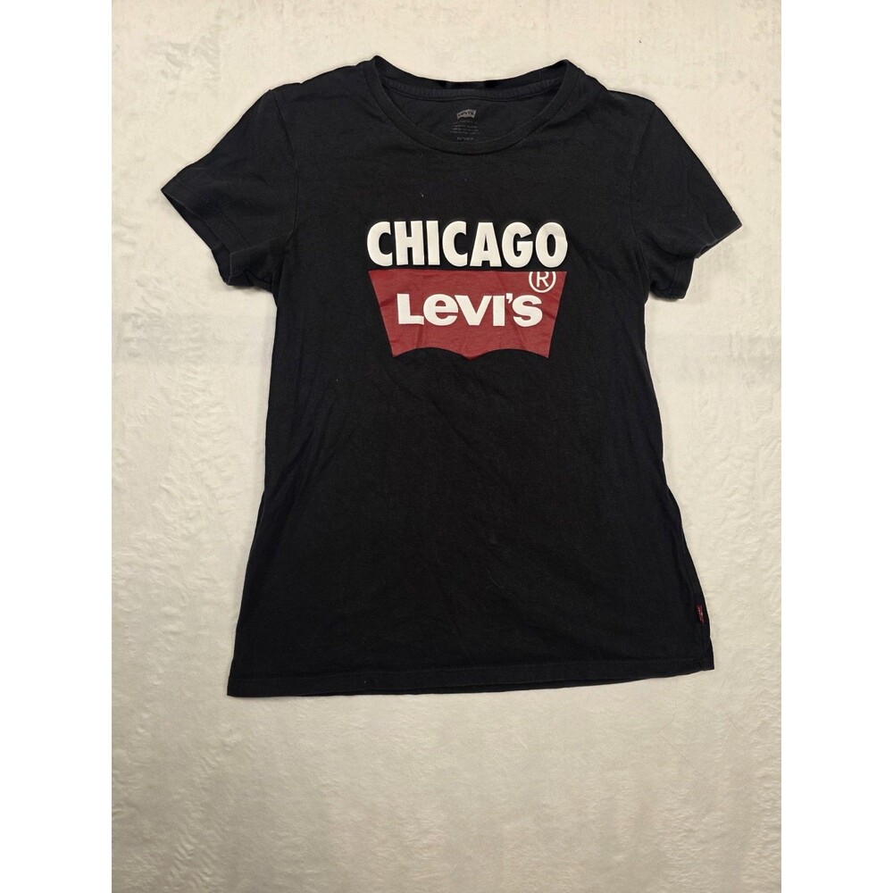 Levi's Chicago theme black logo cotton jersey short sleeve T-shirt XS